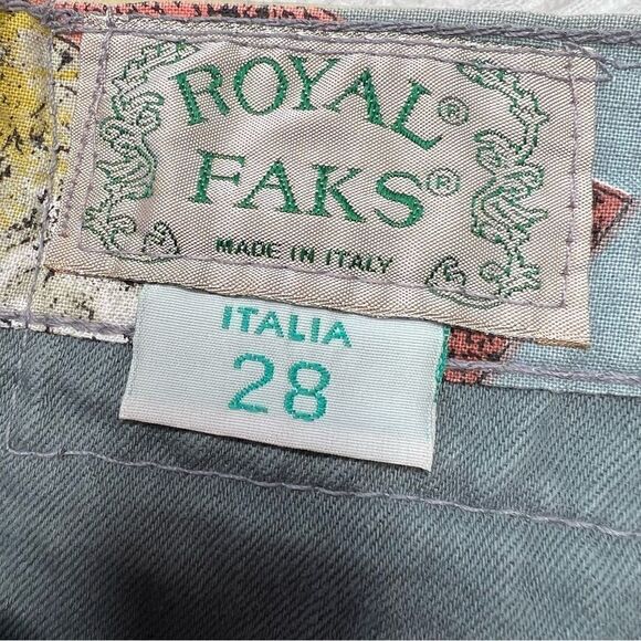 ROYAL FAKS Y2K Vintage Rare Legging Ceremonial Print Style Size 28. - Picture 11 of 12